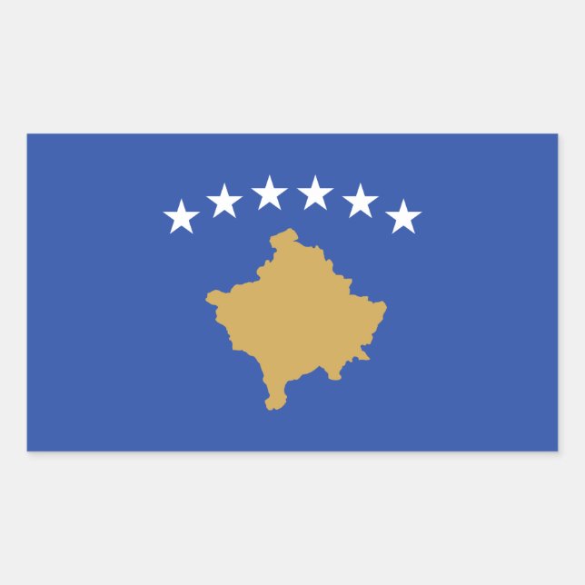 Sticker Rectangulaire Drapeau du Kosovo (Devant)