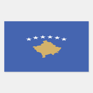 Sticker Rectangulaire Drapeau du Kosovo