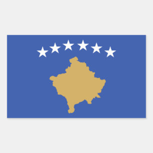 Sticker Rectangulaire Drapeau du Kosovo