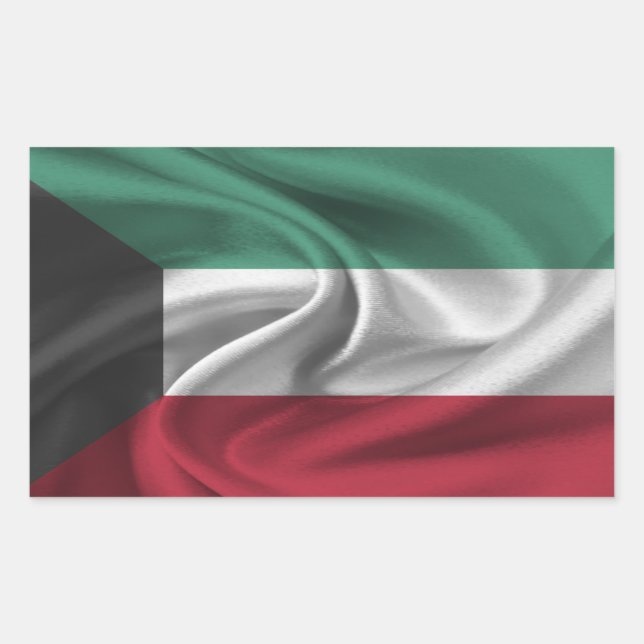 Sticker Rectangulaire Drapeau du Koweït (Devant)
