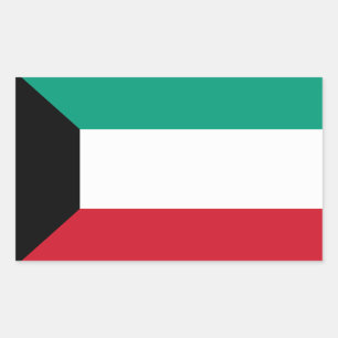 Sticker Rectangulaire Drapeau du Koweït