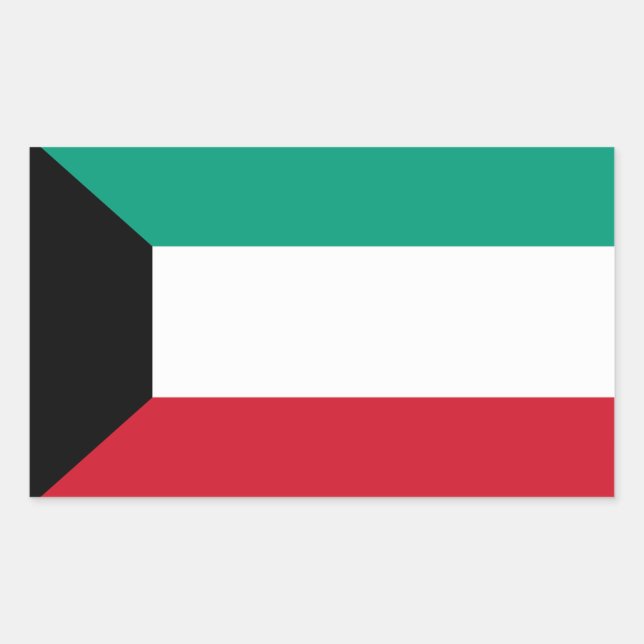 Sticker Rectangulaire Drapeau du Koweït (Devant)