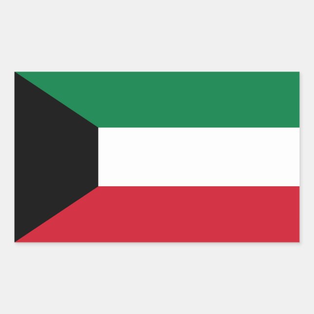 Sticker Rectangulaire Drapeau du Koweït (Devant)