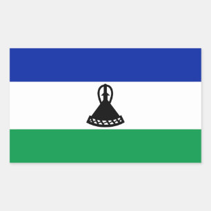 Sticker Rectangulaire Drapeau du Lesotho
