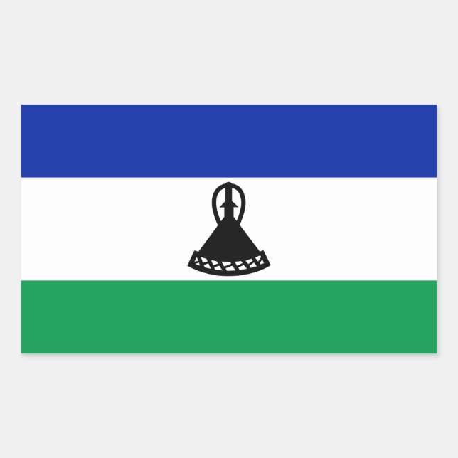 Sticker Rectangulaire Drapeau du Lesotho (Devant)