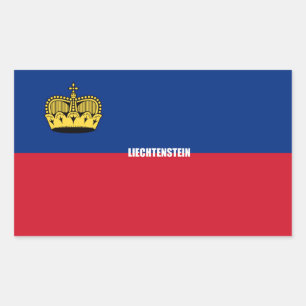 Sticker Rectangulaire Drapeau du Liechtenstein