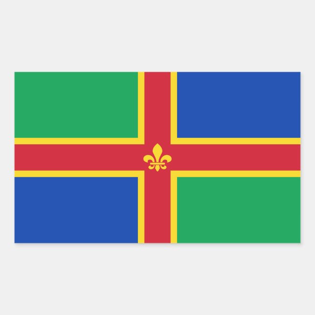 Sticker Rectangulaire Drapeau du Lincolnshire (Devant)
