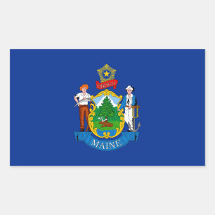 Sticker Rectangulaire Drapeau du Maine
