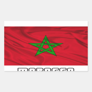 Sticker Rectangulaire Drapeau du Maroc