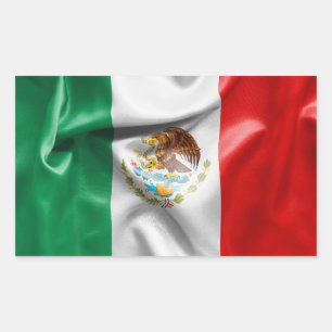 Sticker Rectangulaire Drapeau du Mexique