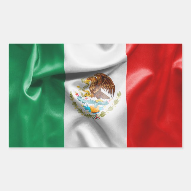 Sticker Rectangulaire Drapeau du Mexique (Devant)