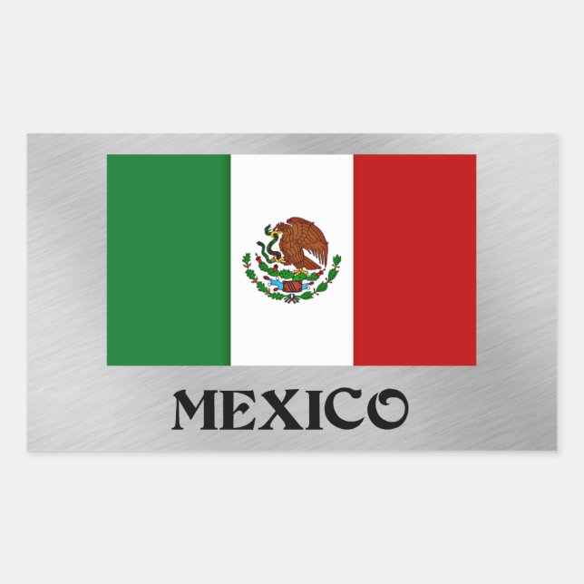 Sticker Rectangulaire Drapeau du Mexique (Devant)