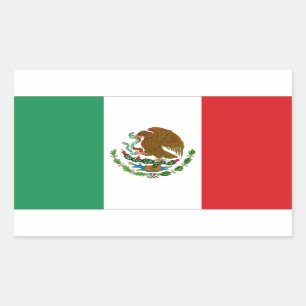 Sticker Rectangulaire Drapeau du Mexique