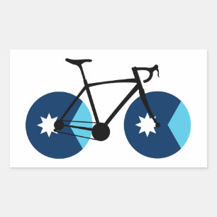 Sticker Rectangulaire Drapeau du Minnesota à vélo