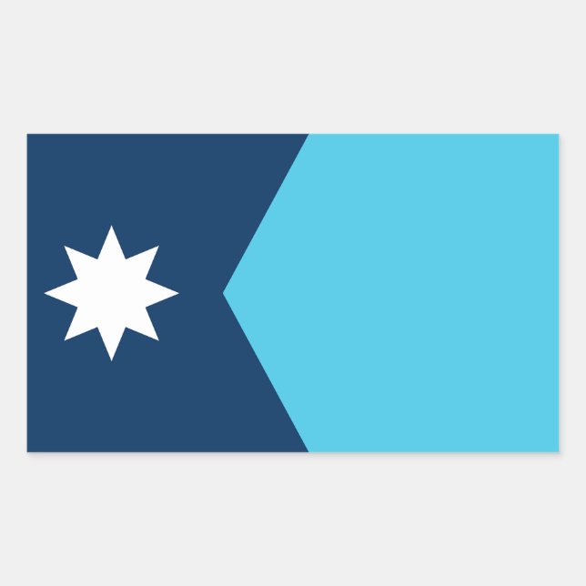 Sticker Rectangulaire Drapeau du Minnesota North Star (Devant)
