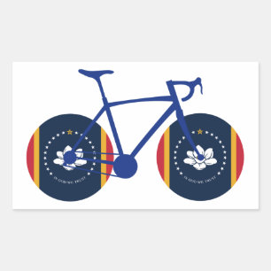Sticker Rectangulaire Drapeau du Mississippi à vélo