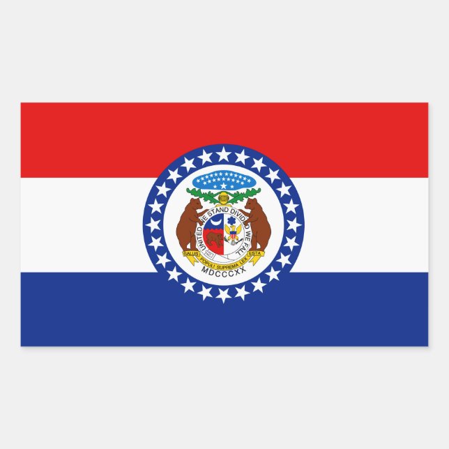 Sticker Rectangulaire Drapeau du Missouri (Devant)