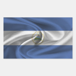 Sticker Rectangulaire Drapeau du Nicaragua