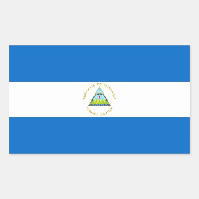 Sticker Rectangulaire Drapeau du Nicaragua (Devant)