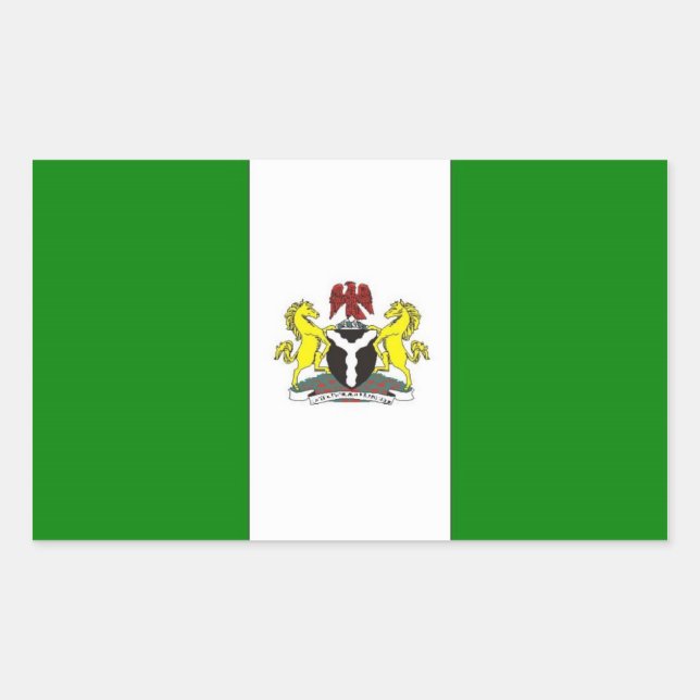 Sticker Rectangulaire Drapeau du Nigéria (Devant)