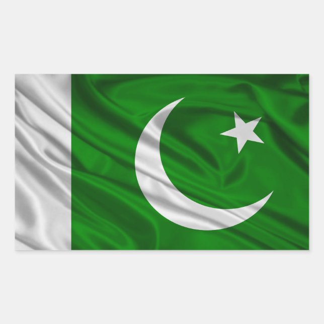 Sticker Rectangulaire Drapeau du Pakistan (Devant)