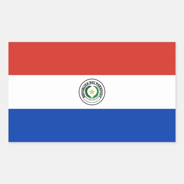 Sticker Rectangulaire drapeau du Paraguay (Devant)