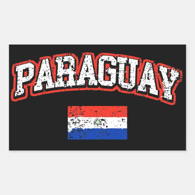Sticker Rectangulaire drapeau du Paraguay (Devant)