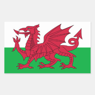 Sticker Rectangulaire Drapeau du Pays de Galles