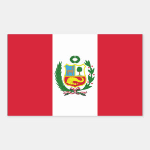 Sticker Rectangulaire Drapeau du Pérou