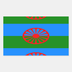 Sticker Rectangulaire Drapeau du peuple rom - Drapeau rom