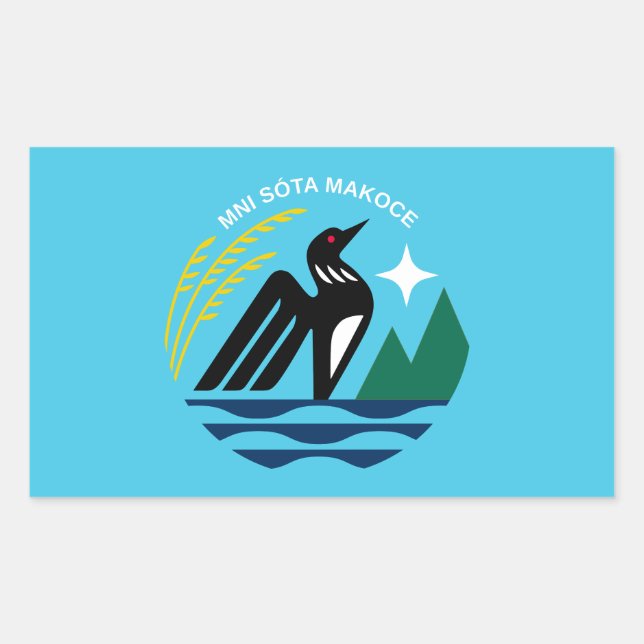 Sticker Rectangulaire Drapeau du phoque d'État du Minnesota (Devant)