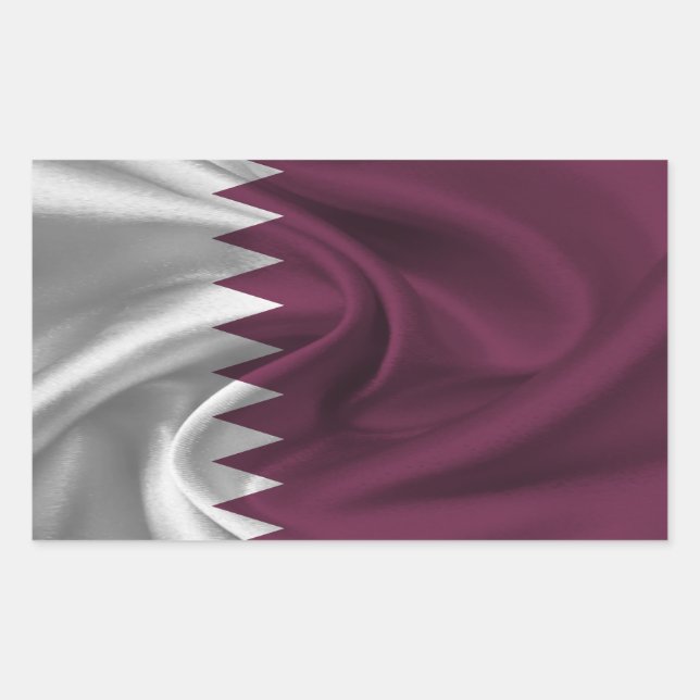 Sticker Rectangulaire Drapeau du Qatar (Devant)
