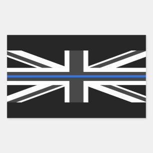 Sticker Rectangulaire Drapeau du Royaume-Uni de la ligne bleue mince