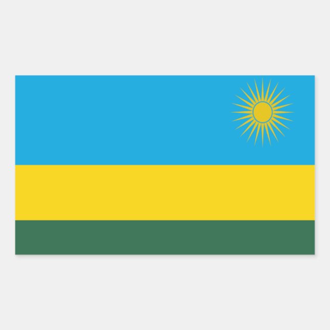 Sticker Rectangulaire Drapeau du Rwanda (Devant)