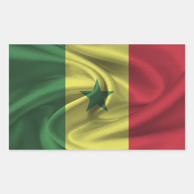 Sticker Rectangulaire Drapeau du Sénégal (Devant)