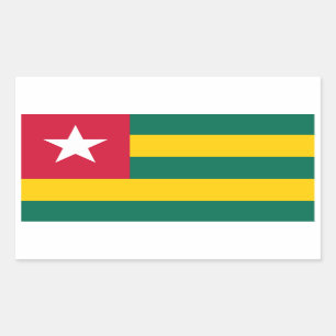 Sticker Rectangulaire Drapeau du Togo