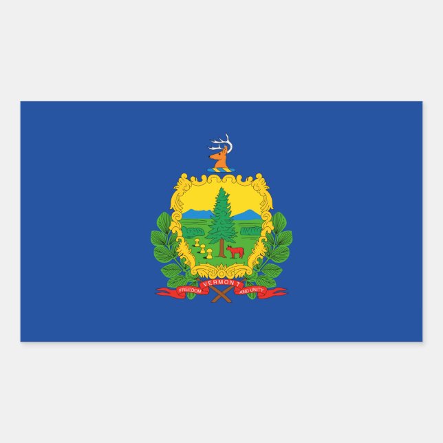 Sticker Rectangulaire Drapeau du Vermont (Devant)