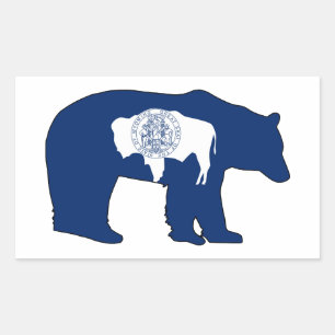 Sticker Rectangulaire Drapeau du Wyoming