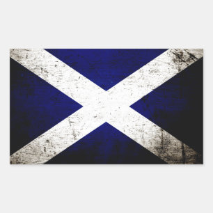 Sticker Rectangulaire Drapeau écossais de Black Grunge