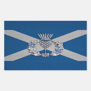 Sticker Rectangulaire Drapeau écossais en fibre de carbone