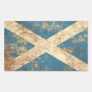 Sticker Rectangulaire Drapeau écossais Vintage d'âge rude