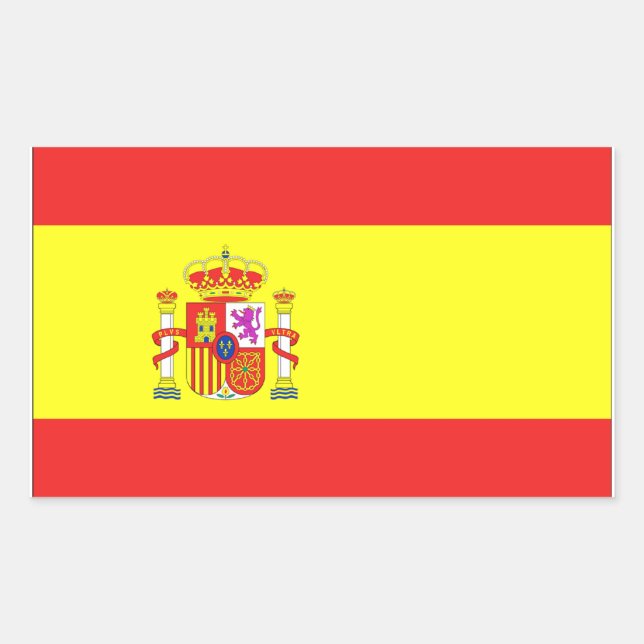 Sticker Rectangulaire Drapeau Espagne (Devant)
