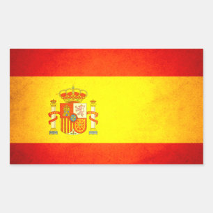 Sticker Rectangulaire Drapeau Espagne baisée par Sun