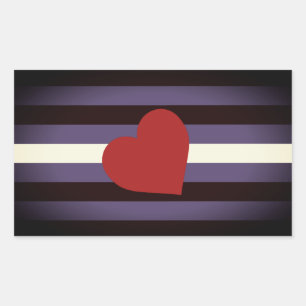 Sticker Rectangulaire Drapeau et coeur de la Fierté en cuir