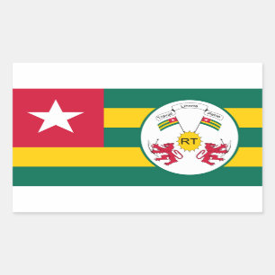 Sticker Rectangulaire Drapeau et Emblème togolais, Drapeau du Togo