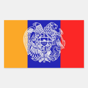 Sticker Rectangulaire Drapeau et manteau des bras arméniens