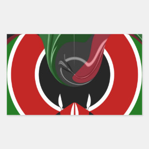 Sticker Rectangulaire Drapeau Fluid Kenyan : Un design moderne