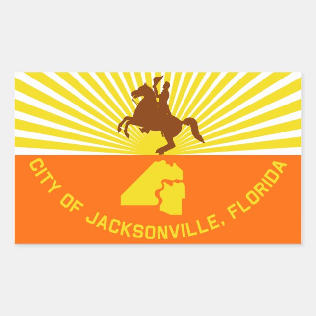 Sticker Rectangulaire Drapeau FOUR Jacksonville (Devant)