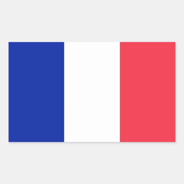 Sticker Rectangulaire Drapeau France (Devant)