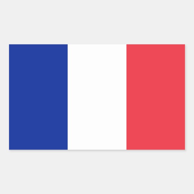 Sticker Rectangulaire Drapeau France (Devant)